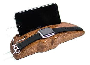Apple Watch Charging Stand Arc  Duo in Mahogany with watch